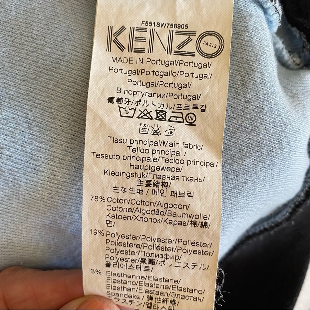 Kenzo sweatshirt black with logo embroidery and appliqué. - Picture 4 of 4